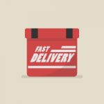 Fast Delivery Box Stock Photo