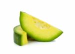 Slice Of Avocado Isolated Stock Photo