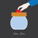 Hand Save Heart To Jar  Illustration  Stock Photo