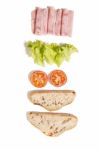 Sandwich Elements On A White Background Stock Photo