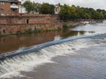 Weir On The River Dee At Chester Stock Photo