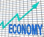 Economy Graph Chart Shows Increase Economic Fiscal Growth Stock Photo