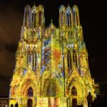 Light Show At Reims Cathedral In Reims France On September 12, 2 Stock Photo