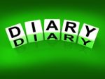 Diary Blocks Mean Journal Blog Or Autobiographical Record Stock Photo