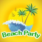 Beach Party Indicates Summer Time And Beaches Stock Photo