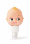 Bulb With Baby Toy Head Stock Photo