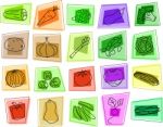 Vegetable Icons Stock Photo