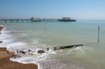 Worthing, West Sussex/uk - April 20 : View Of Worthing Pier In W Stock Photo