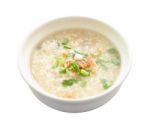 Asian Congee Round Bowl On White Background Stock Photo