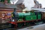 Golden Arrow At Sheffield Park Station Stock Photo