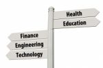 Career Paths Signpost Stock Photo