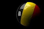 Belgium Soccer Ball Isolated Dark Background Stock Photo