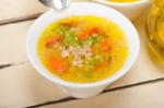 Syrian Barley Broth Soup Aleppo Style Stock Photo