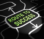 Route To Success Arrows Shows Path For Achievement Stock Photo