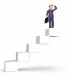 Success Stairs Means Achievement Succeed And Attainment 3d Rende Stock Photo