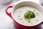 Broccoli Cream Soup Stock Photo