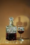 Crystal Decanter With Glass Stock Photo