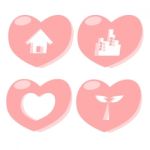 Heart Icon City Town Tree Stock Photo