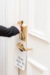 Unlocking The Door To Make The Room Stock Photo