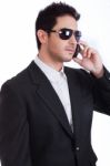 Young Man On Phone Stock Photo