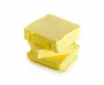 Butter Isolated On The White Background Stock Photo