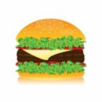 Delicious Hamburger For Lunch Stock Photo