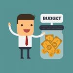 Businessman With His Budget,  Cartoon Concept Abstract Bus Stock Photo