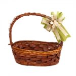 Basket With Gift Bow Stock Photo