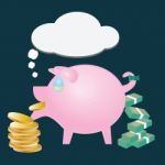 Money Transfer Pig Stock Photo