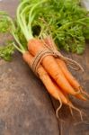 Baby Carrots Bunch Tied With Rope Stock Photo