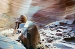 Boulders In Antelope Canyon Stock Photo