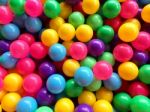 Dry Children's Pool With Colorful Balls Stock Photo