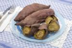 Oven Sweet Potatoes Stock Photo