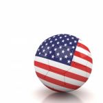 United Satated Of America Soccer Ball Isolated White Background Stock Photo