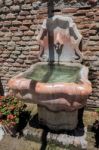 View Of A Fountain In The Alcazaba Fort And Palace Gardens In Ma Stock Photo