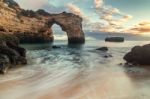 Beautiful Beach Of Albandeira Stock Photo