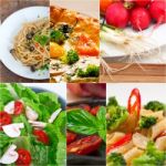 Healthy Vegetarian Vegan Food Collage Stock Photo