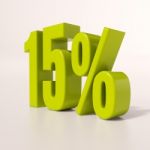 Percentage Sign, 15 Percent Stock Photo