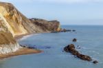 View Of The Jurassic Coastline In Dorset Stock Photo