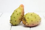 Opuntia Ficus-indica Cactus Fruits On A White Background Stock Photo