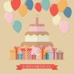 Happy Birthday Vintage Greeting Card Stock Photo