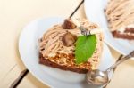 Chestnut Cream Cake Dessert Stock Photo