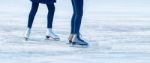 Two Young Girls Are Skating On The Rink Stock Photo