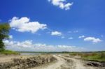 Rural Road With Deep Tire Tracks Stock Photo