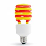 Flag Of Catalonia On Bulb Stock Photo