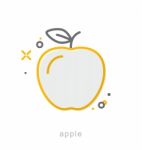 Thin Line Icons, Apple Stock Photo