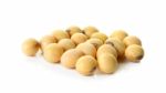 Soy Beans Isolated On The White Background Stock Photo