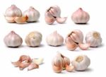 Garlic Isolated On White Background Stock Photo