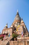 Buddha Statue And Ancient Pagoda Stock Photo