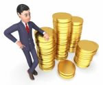 Businessman Money Shows Finances Success And Illustration 3d Ren Stock Photo